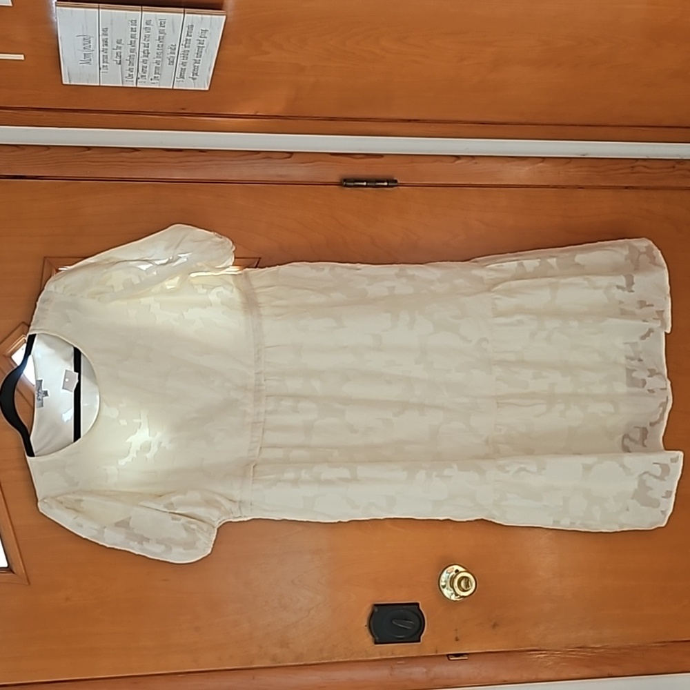 NWT Cream Flocked Floral Maternity Nursing Dress Size 1XL - Picture 8 of 9